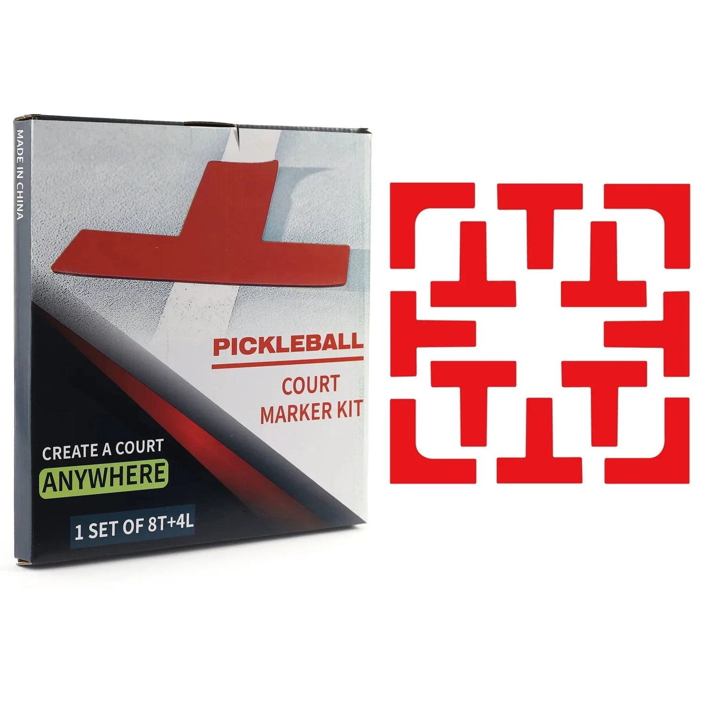 Kit marquage terrain Pickleball portable - Lignes amovibles