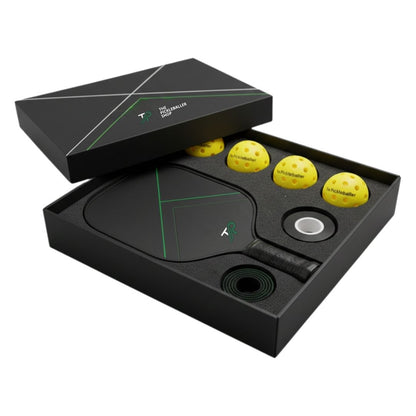 Kit de Pickleball The Smart Start: raqueta de carbono T700, 4 pelotas, 1 grip, 1 canto y 2 regalos