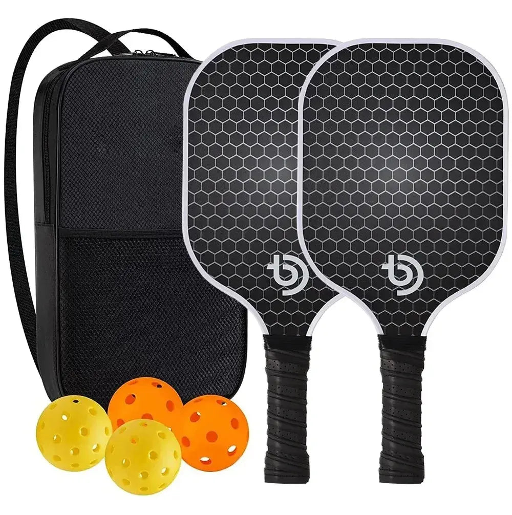 Kit de Pickleball en fibre de carbone graphite - 2 Raquettes, balles et sac