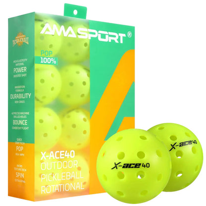 AMA Sport X-ACE - Balles Pickleball - 3 couleurs