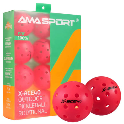 AMA Sport X-ACE - Balles Pickleball - 3 couleurs