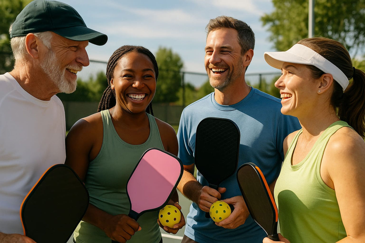 Kit Pickleball de 2 raquettes design et 4 balles