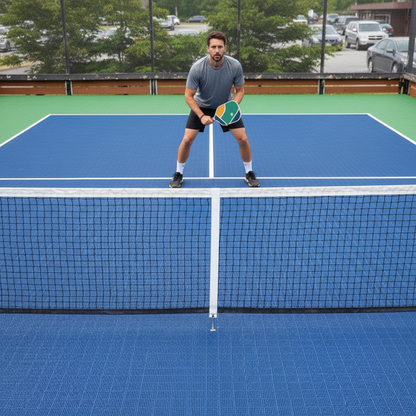 Joueur homme avec filet devant