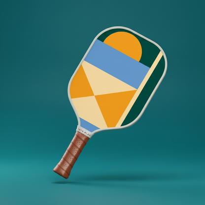 Raquette de pickleball sur fond coloré